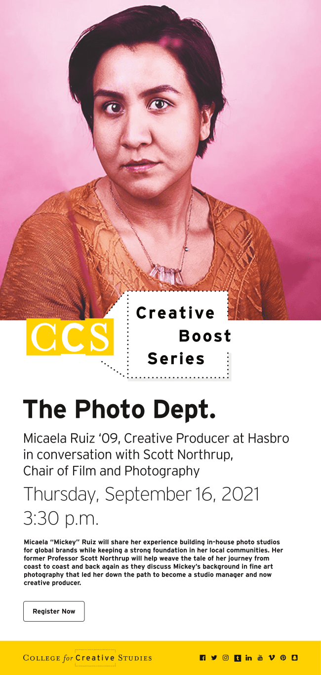 a flyer for the upcoming Creative Boost Lecture Series at CCS