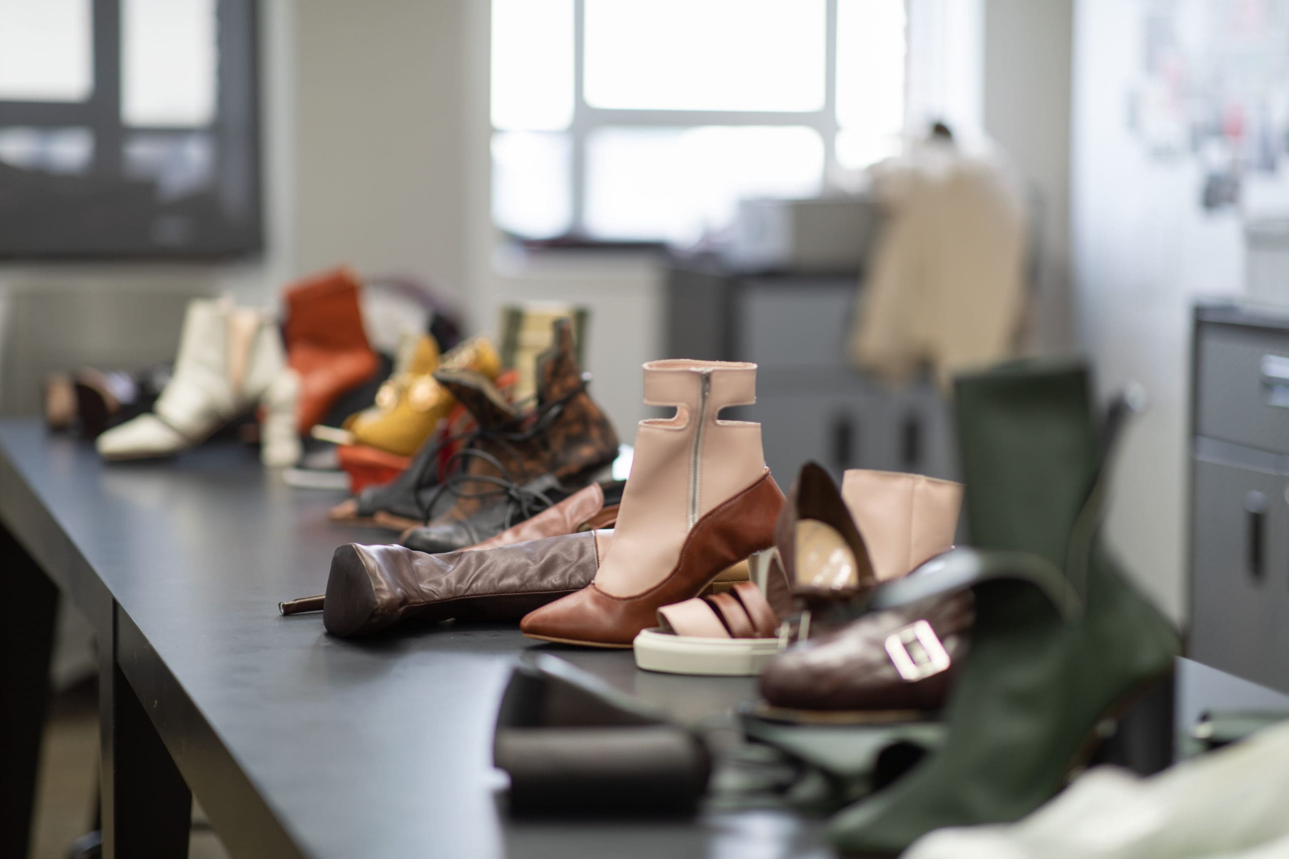 Student shoe models for Stuart Weitzman Shoe Project