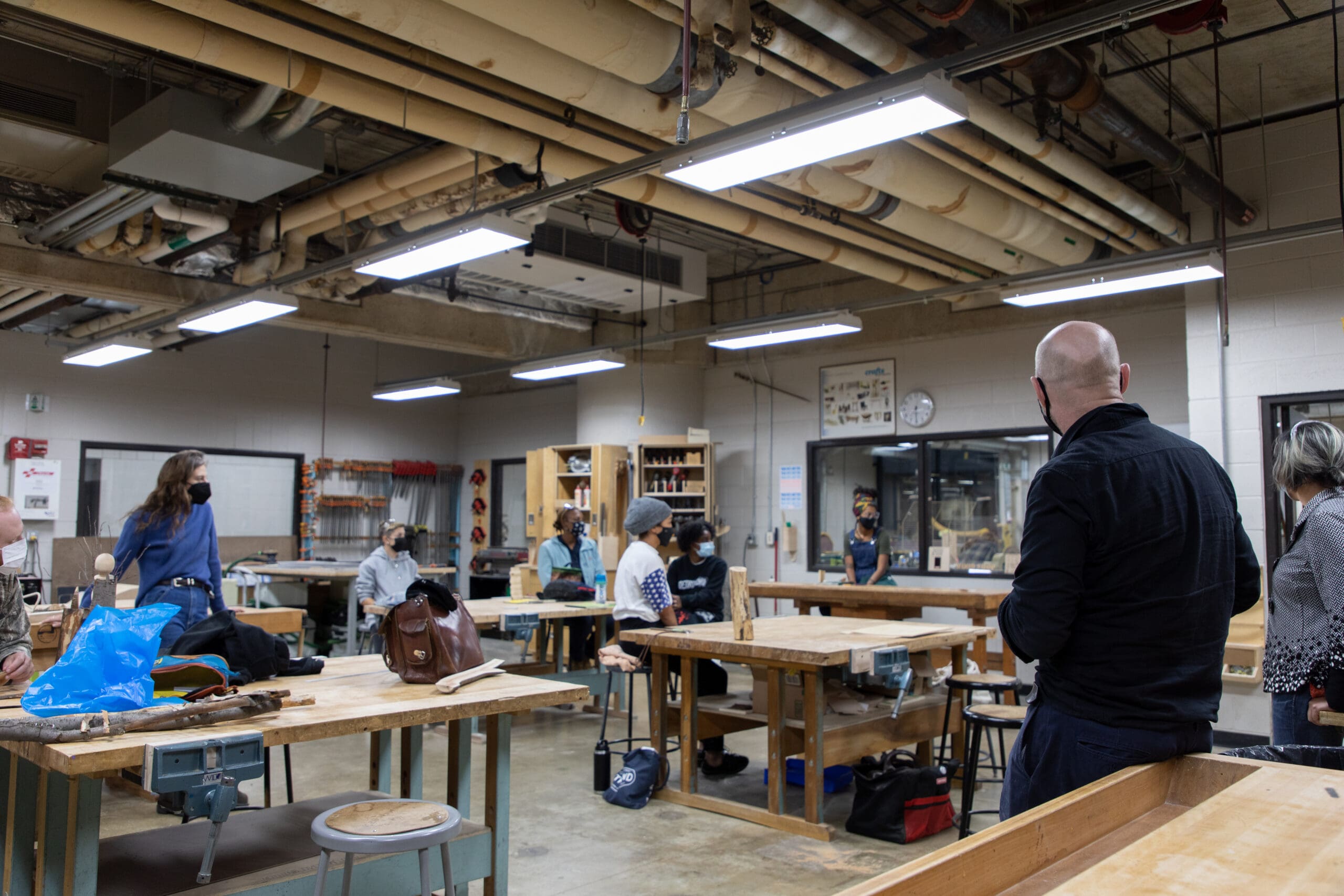 working in the dtree woodshop