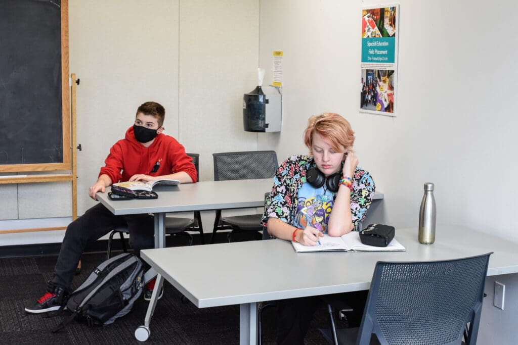 Students working in Art Education space