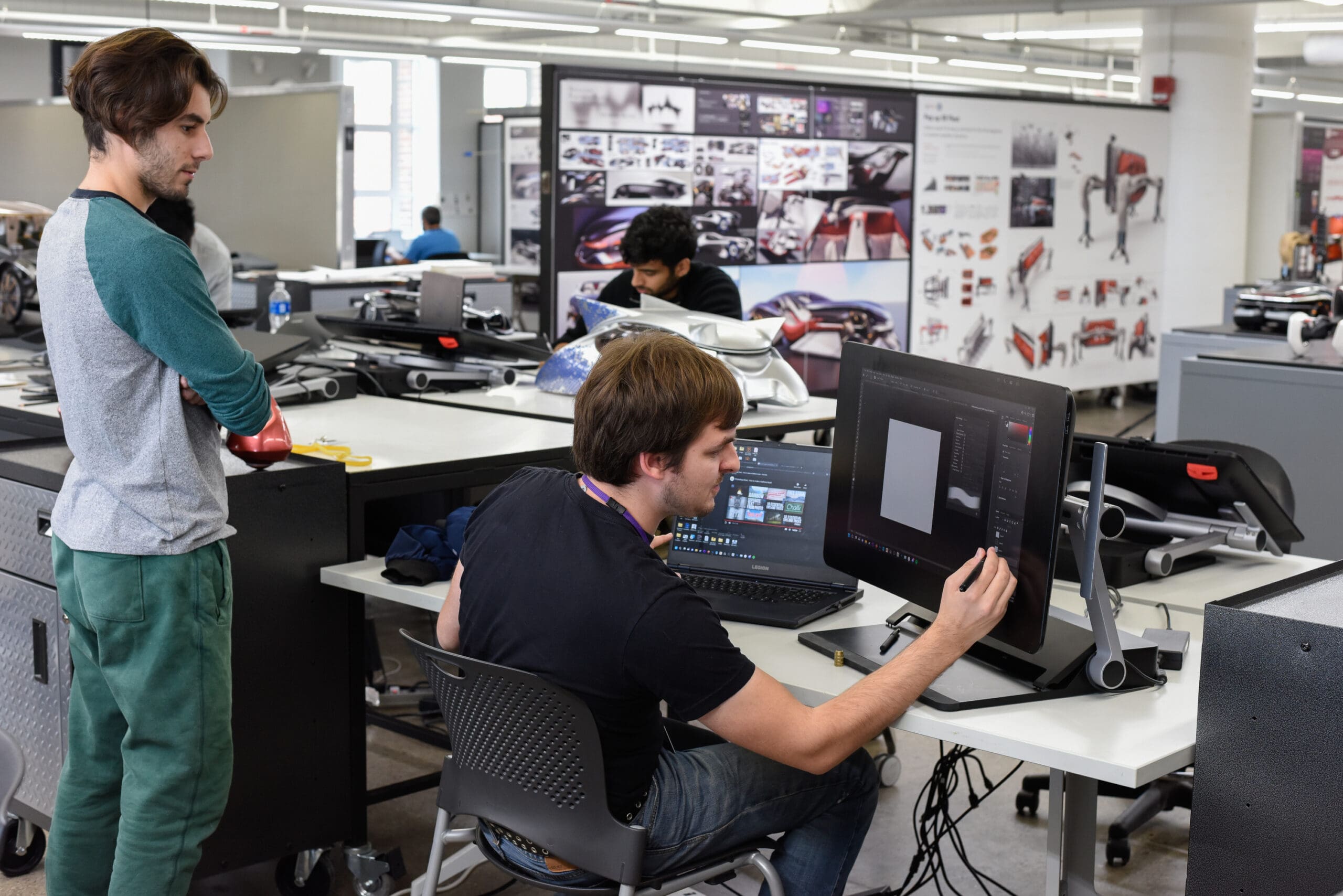 Students using the Transportation Design facilities