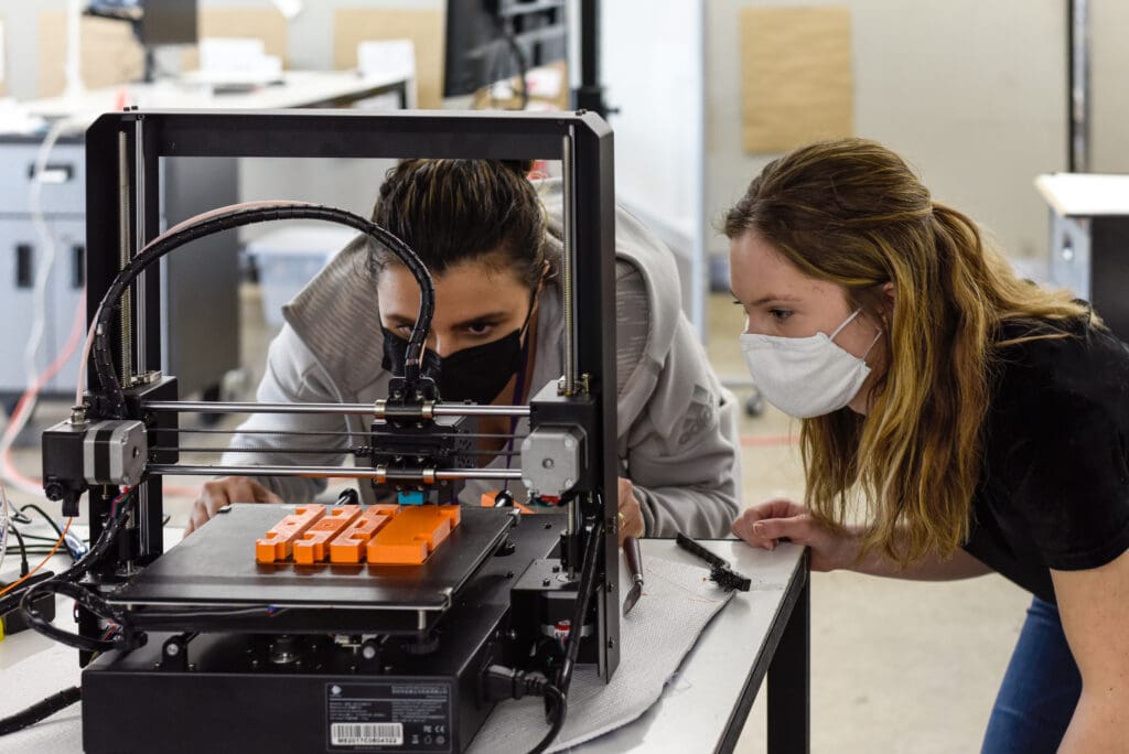 Students working in the CMD lab