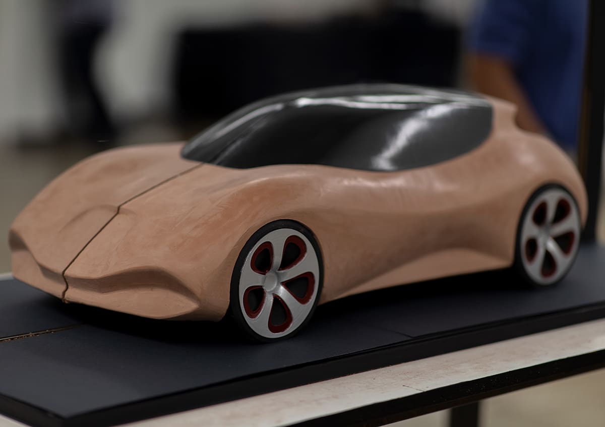 Clay model of a sedan 