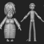 3d sculpt of a cast of four different people